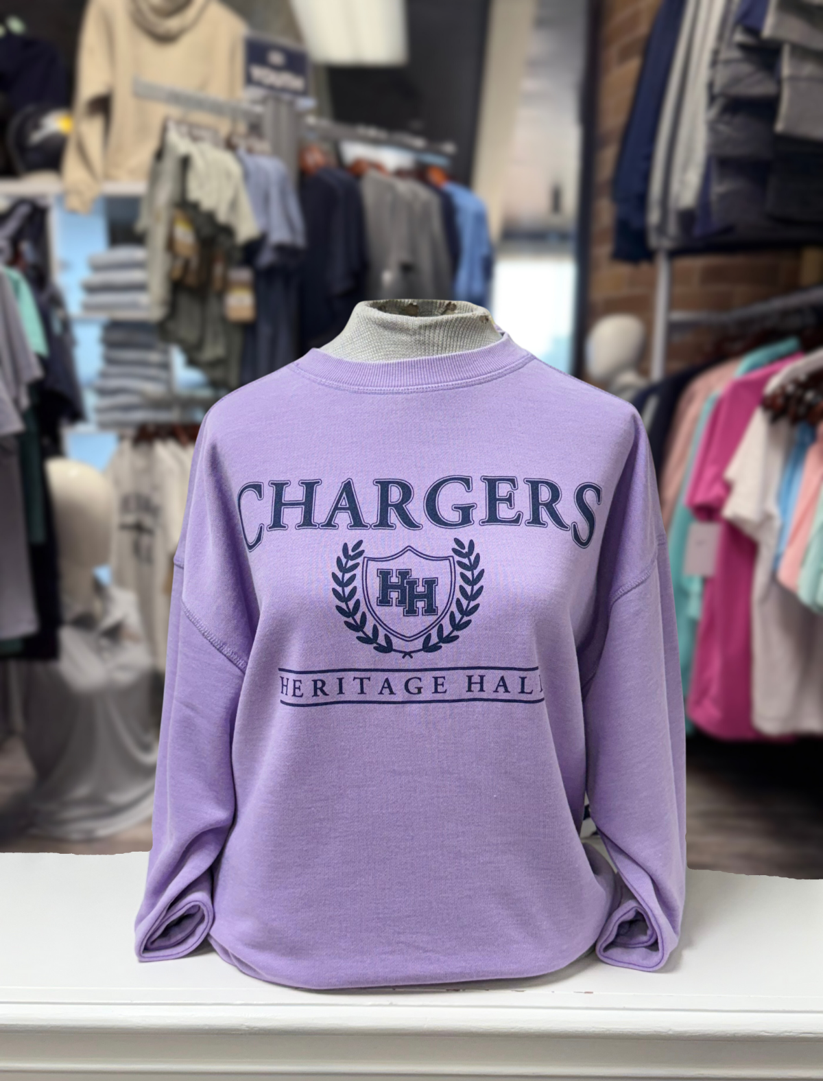Campus Crew Sweatshirt, lilac, Chargers with Crest