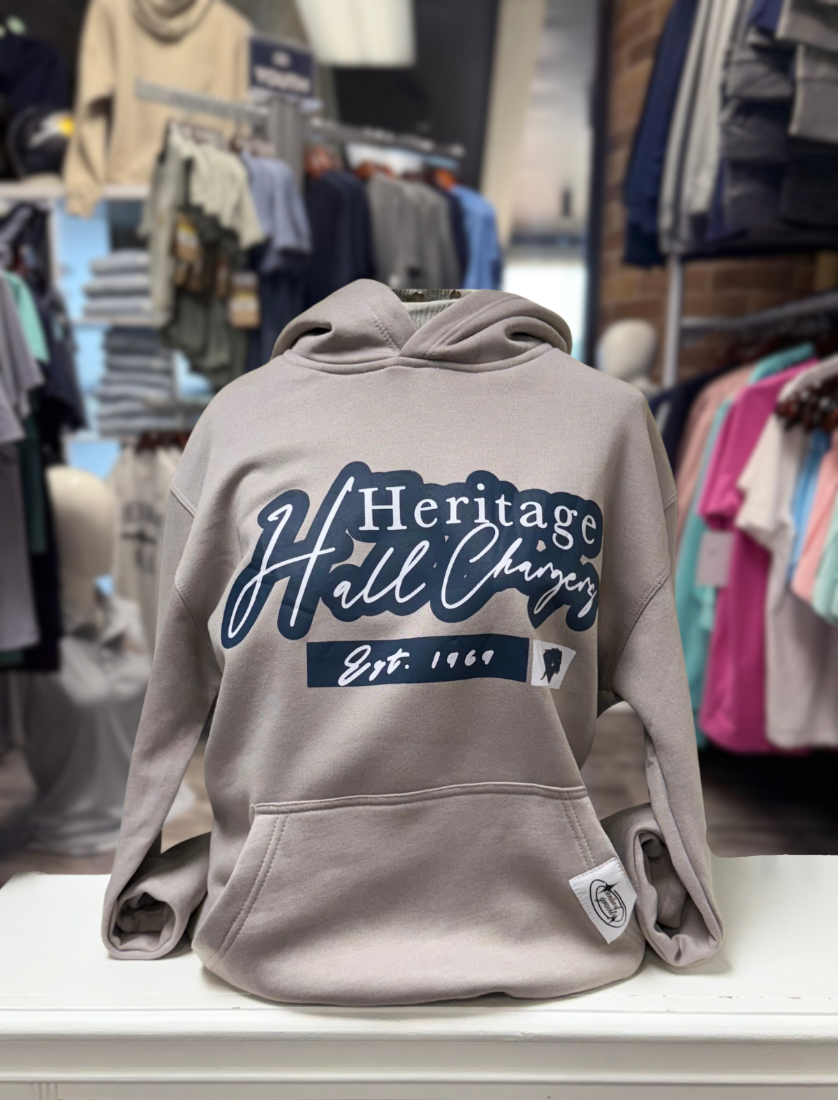 Center of Gravity by Mecka Sweatshirt, grey, Heritage Hall Chargers