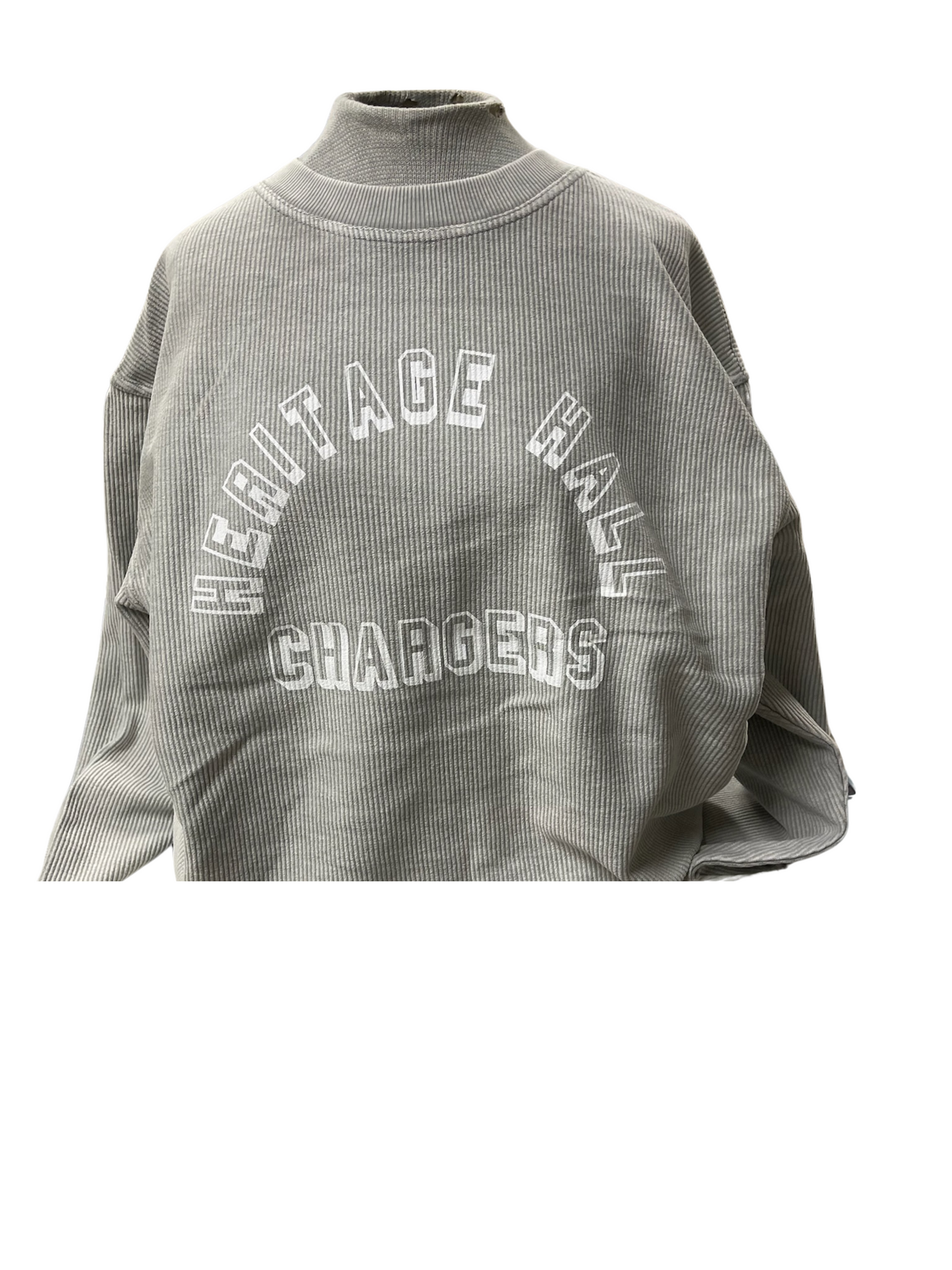 **Women's Chicka-D sweatshirt, ribbed, HER HALL arched CHARGERS white