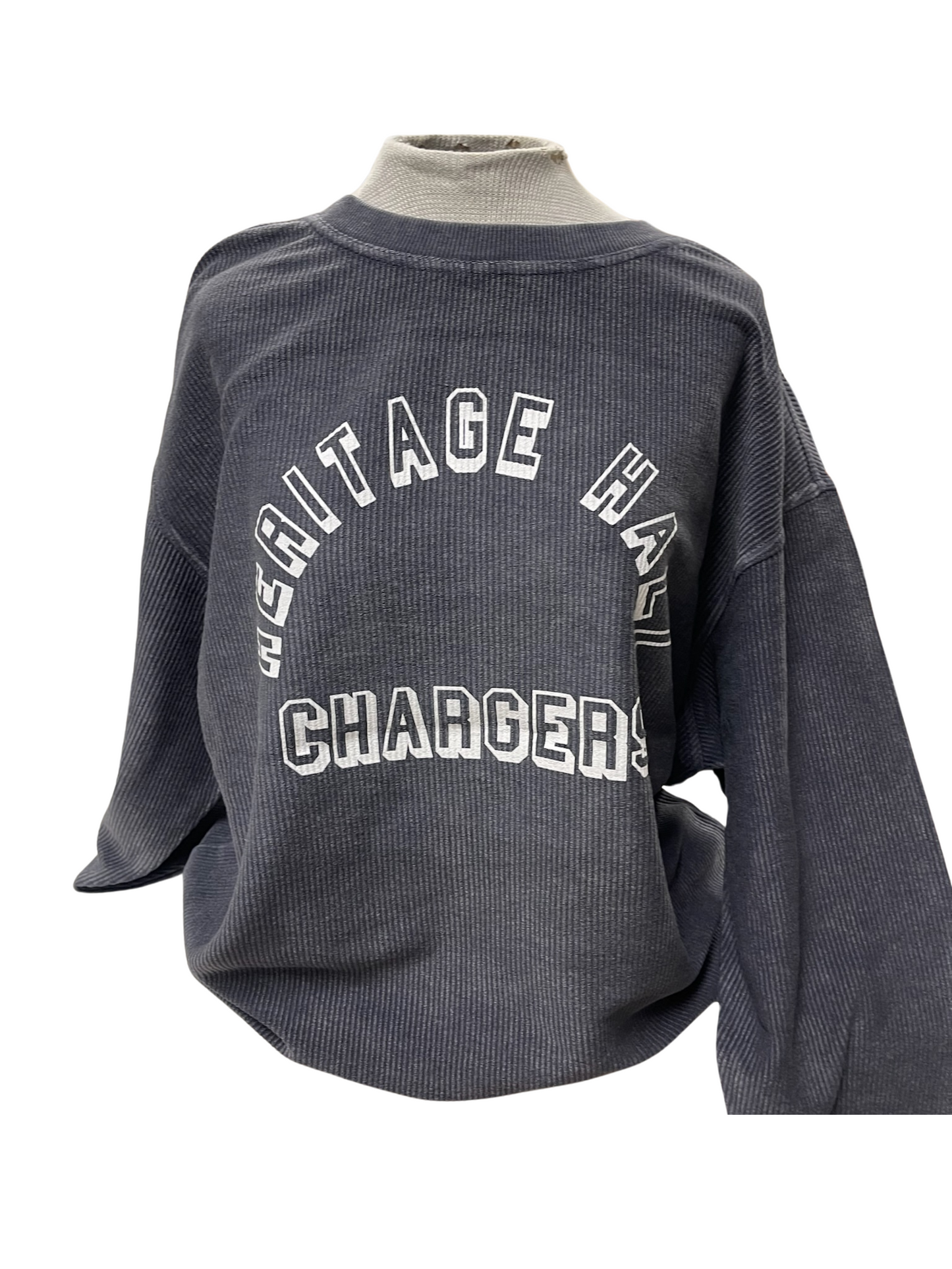 **Women's Chicka-D sweatshirt, ribbed, HER HALL arched CHARGERS white