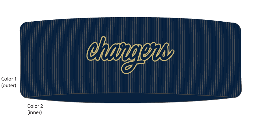 The Game earband, navy, chargers script