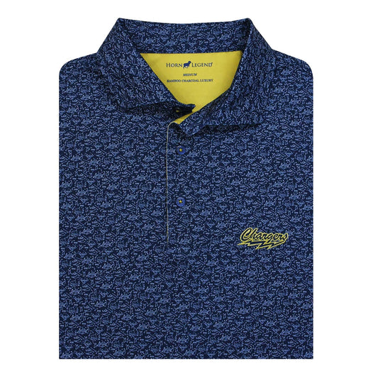 Horn Legend Playbook Polo, navy, Chargers lightning embroidered
