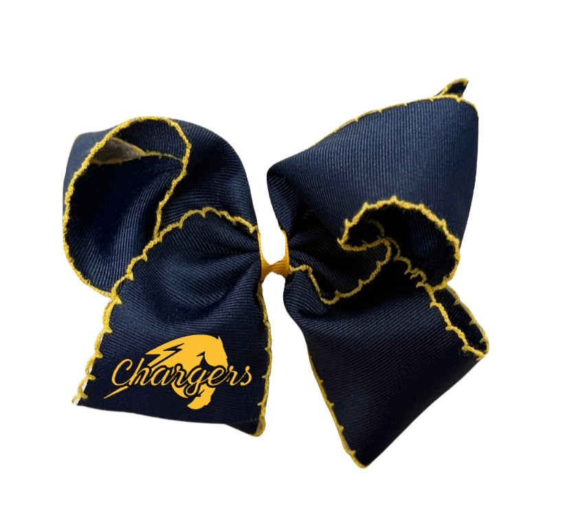 Two Tone King Moonstitch Bow, Chargers