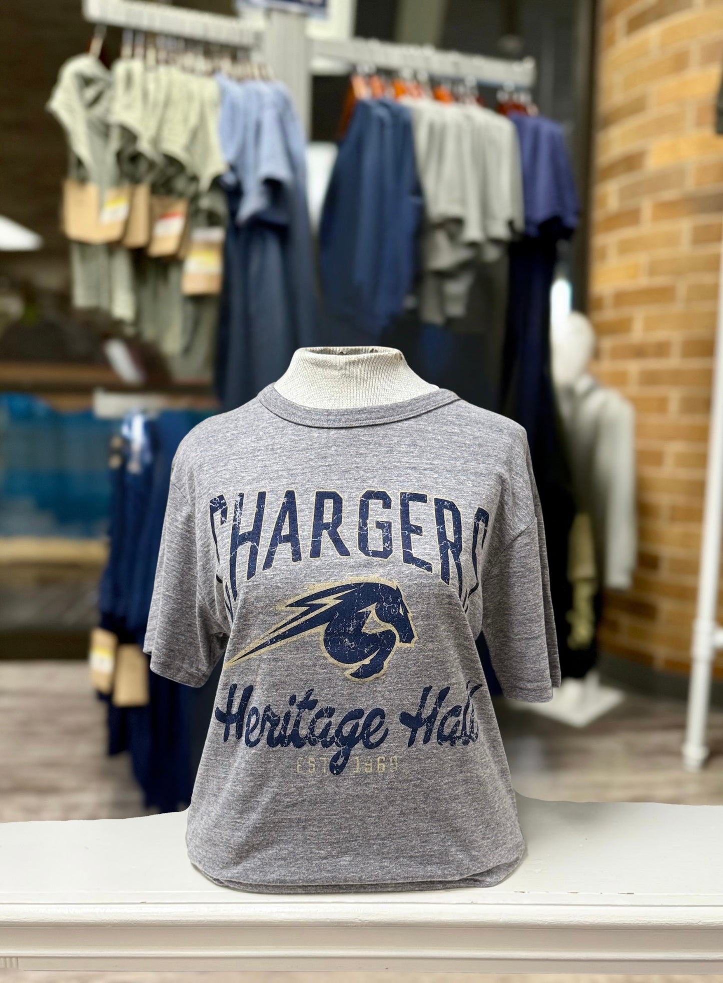 League T-Shirt, grey, Vintage Chargrers