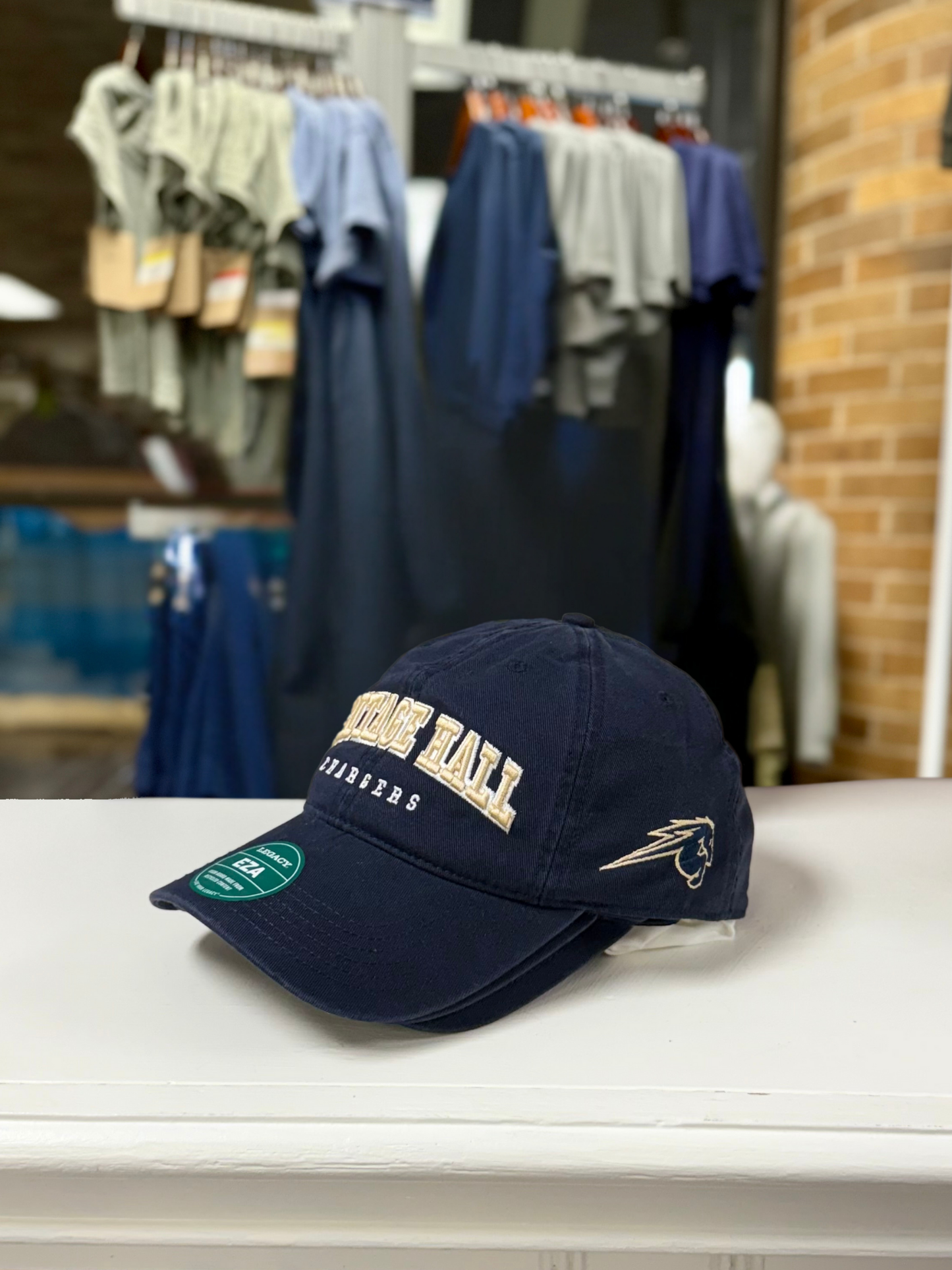 Legacy Hat, Navy, Heritage Hall Front, Charger side