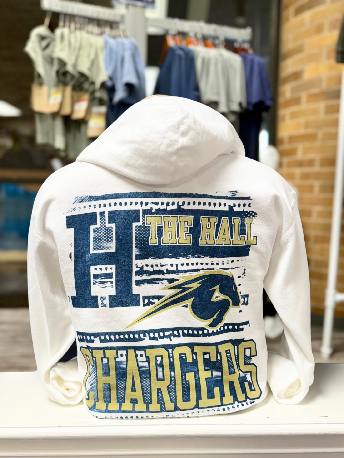 Men's Hooded Sweatshirt, white, front and back logos