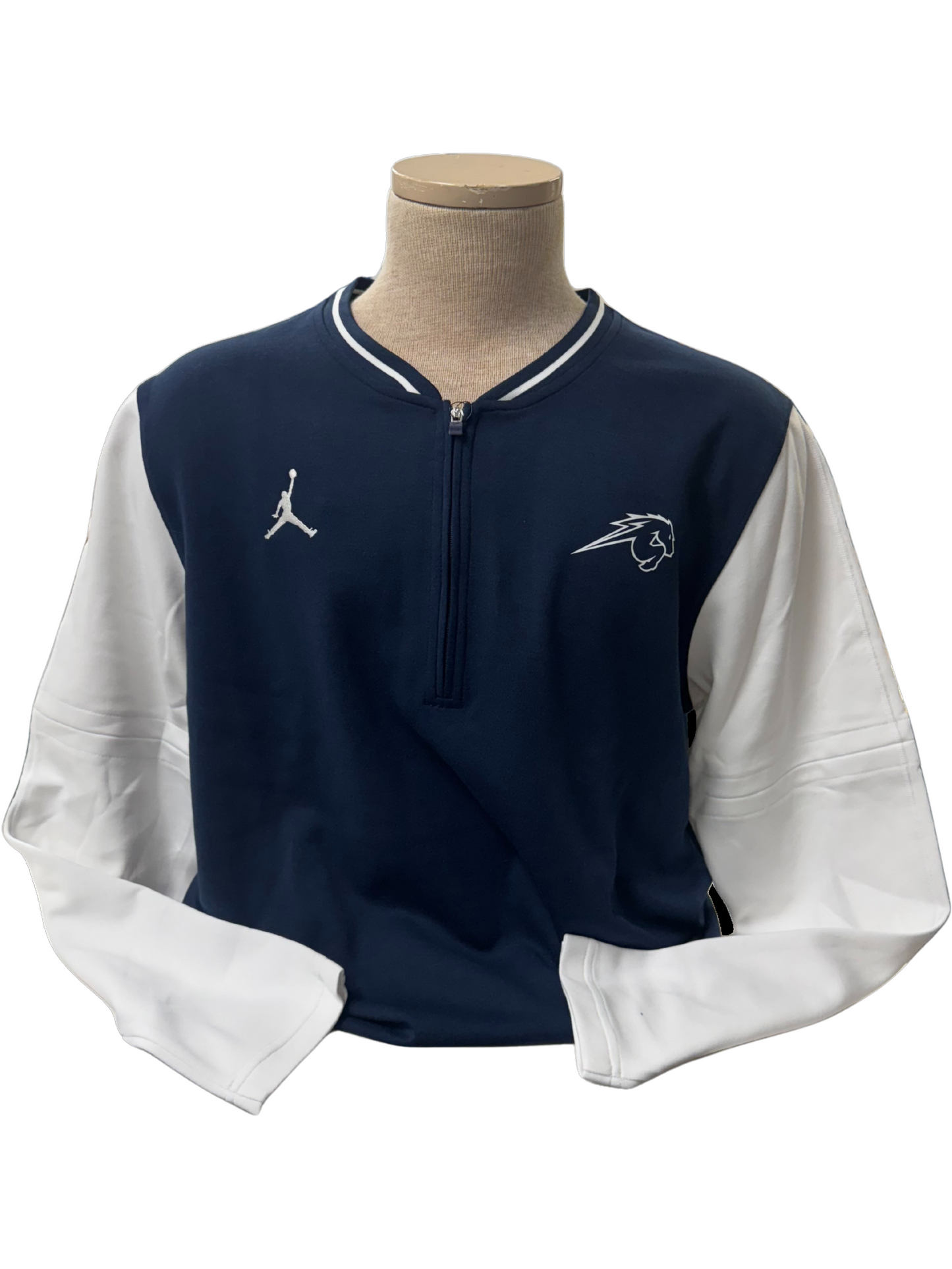 Men's Jordan Jumpman 1/4 zip, navy with white sleeves