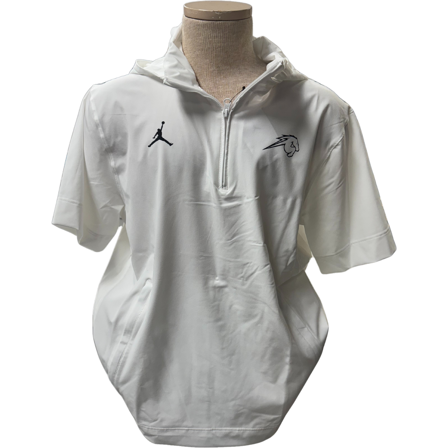 Men's Jordan Jumpman short sleeve hooded jacket, white