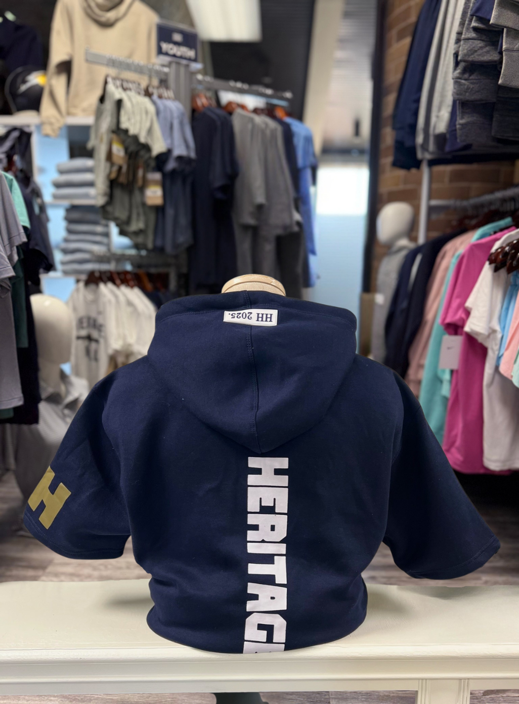 Men's Short Sleeve Hoodie, navy, Heritage Hall
