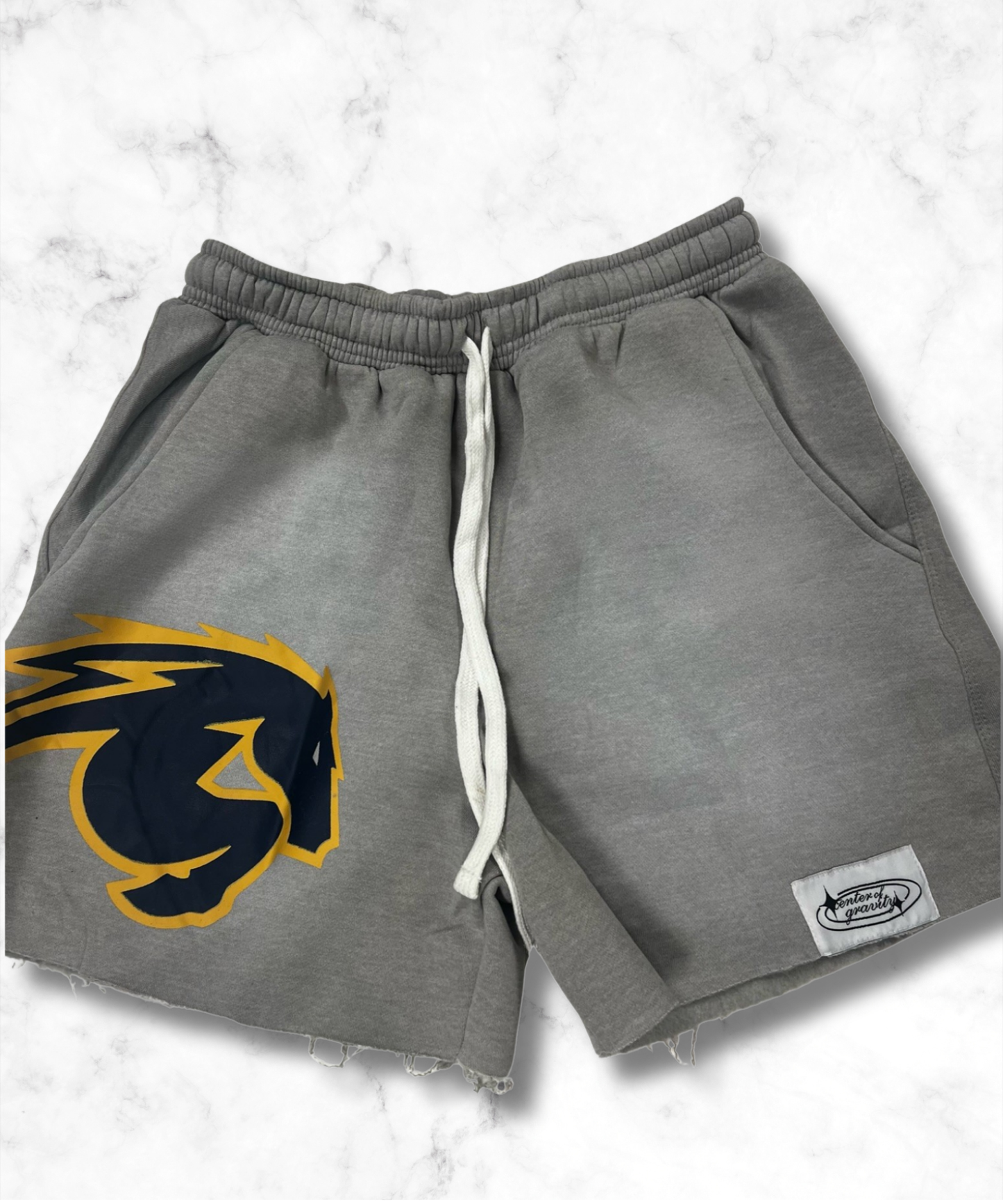 Men's Sweatshorts, grey, Center of Gravity by Mecka