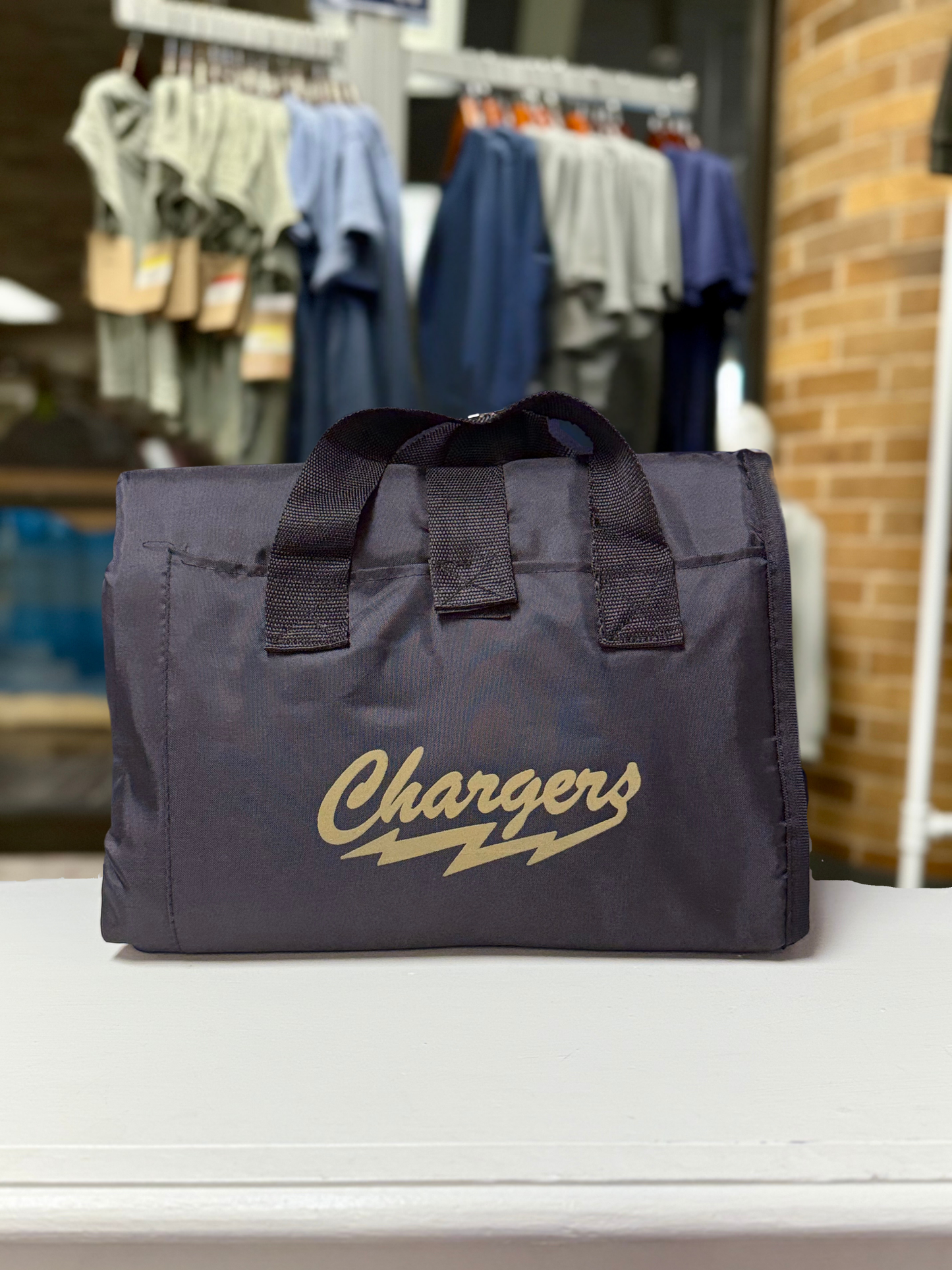 Navy Picnic Blanket, Chargers Lightening Bolt