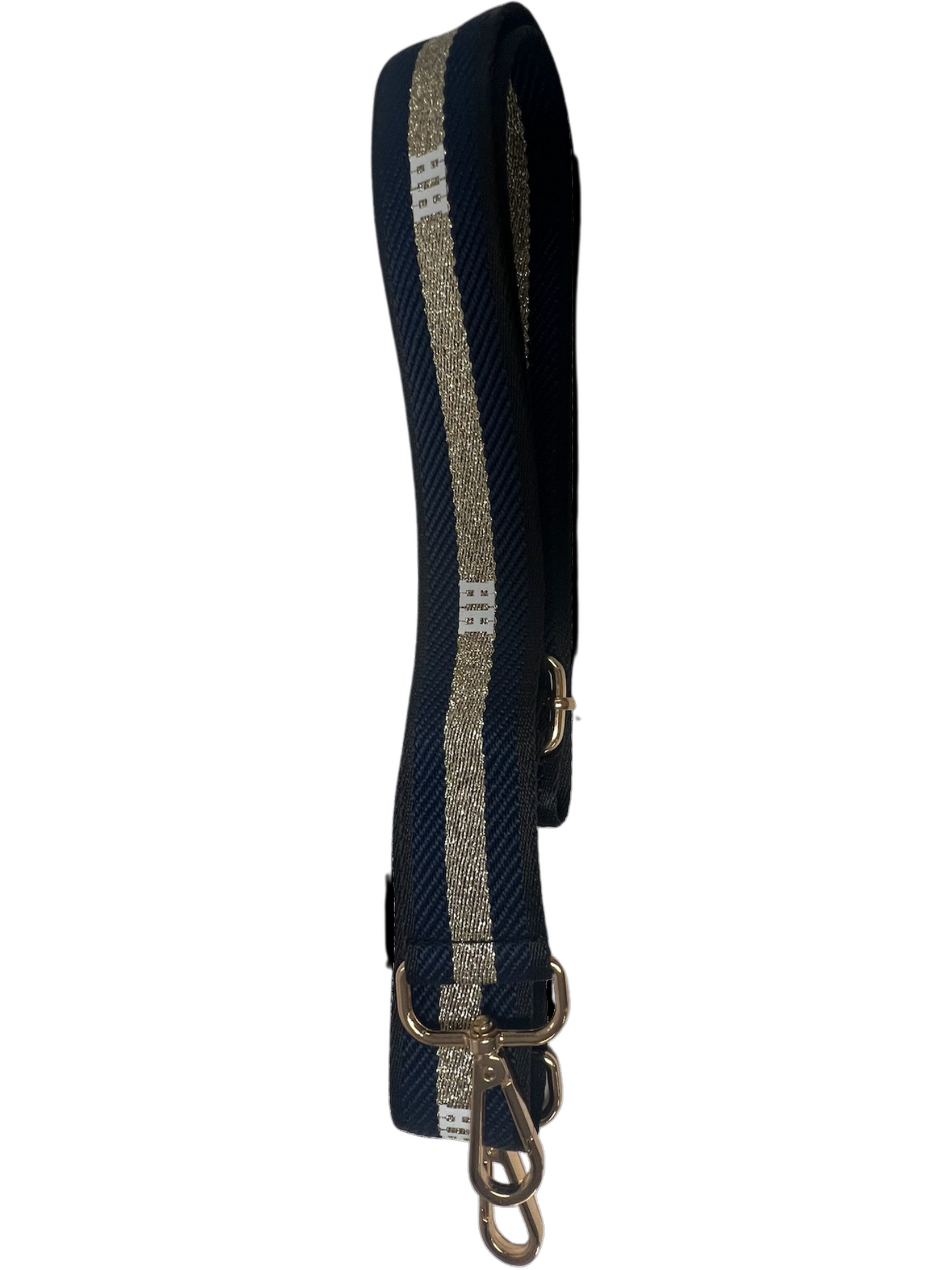 Purse Strap, navy/gold, white HH