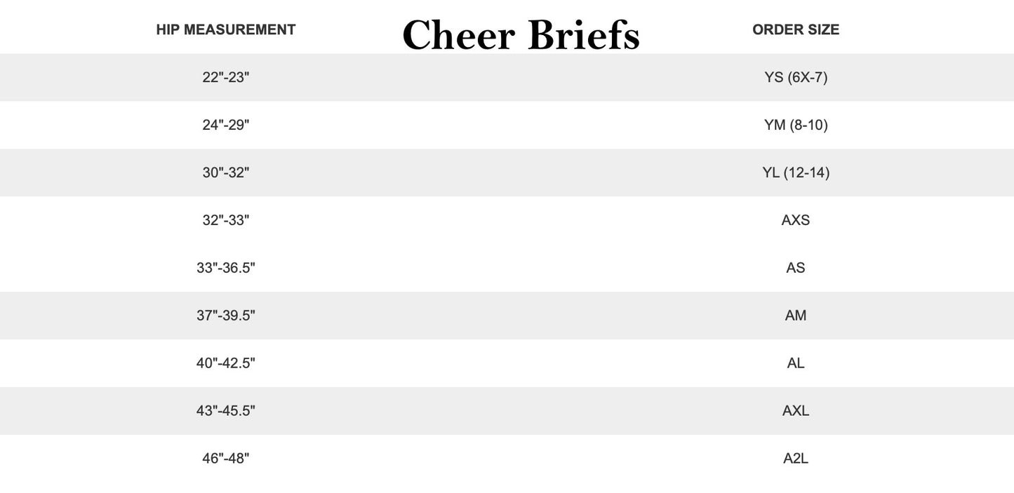 Cheer Boy Cut Briefs 2025