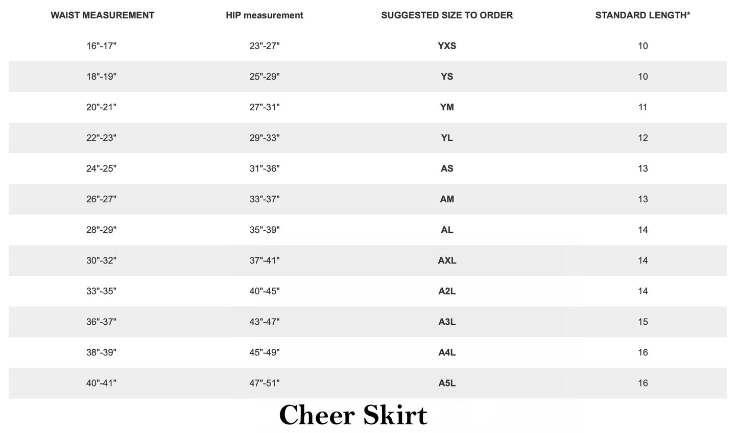 Cheer Skirt 2025