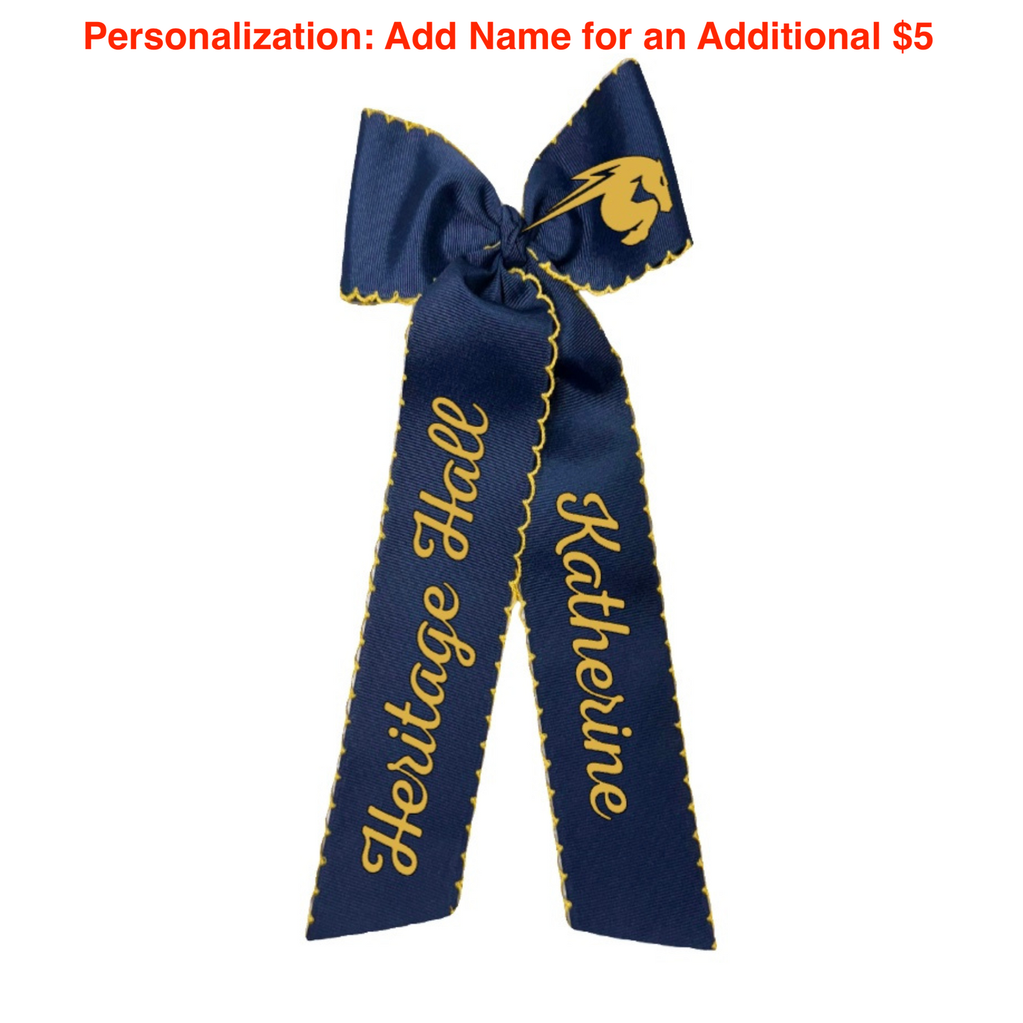 Two Tone Moonstitch King Bow with Tails, Heritage Hall