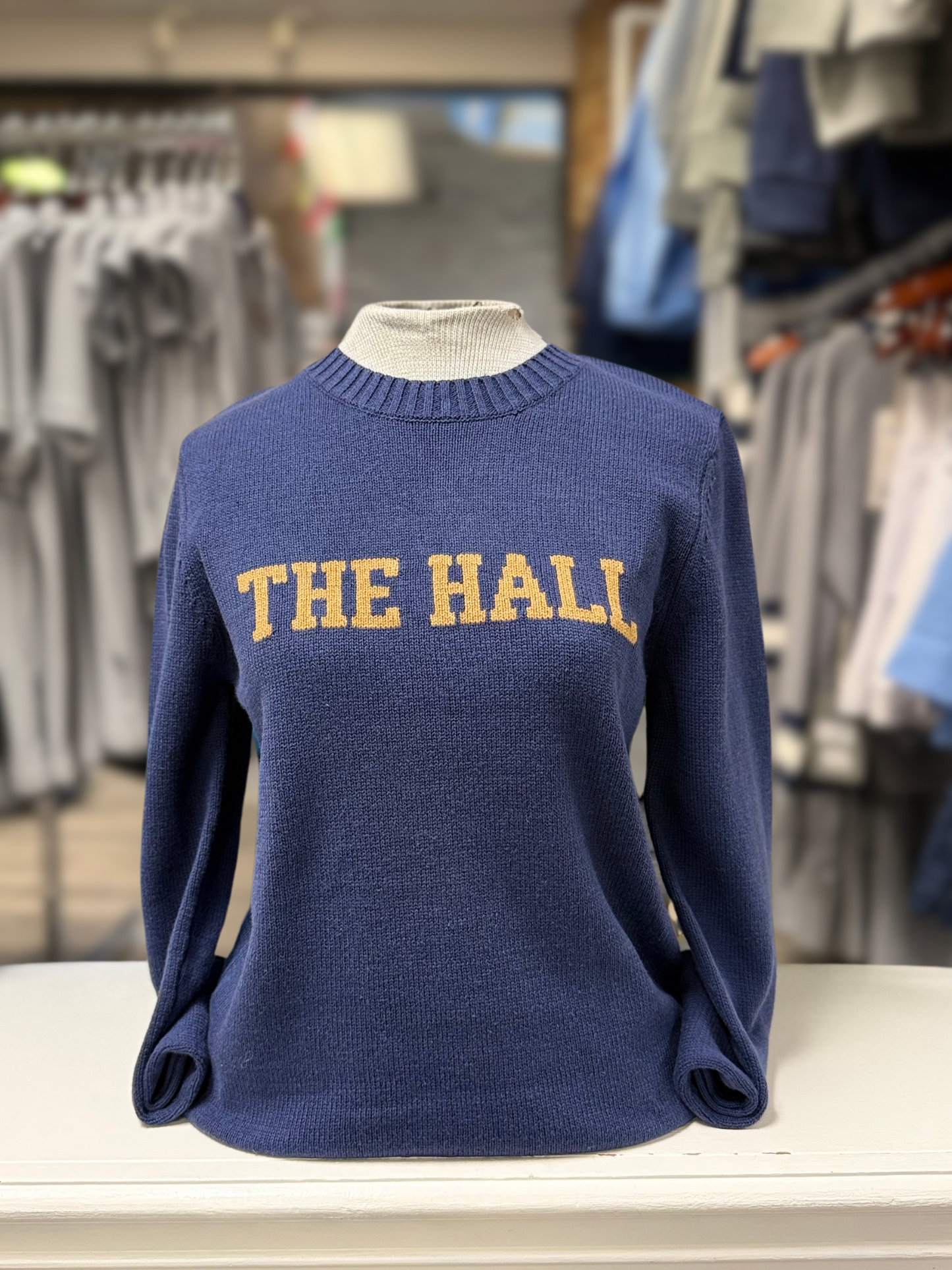 Women's Sweater, navy, The Hall gold