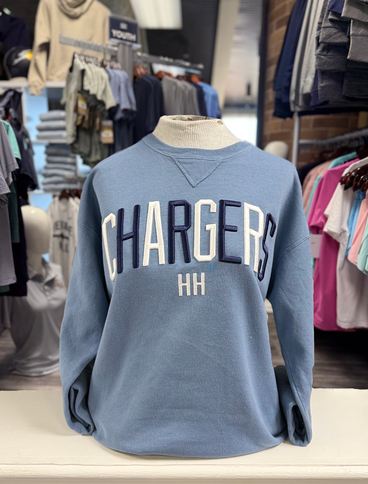 Women's Sweatshirt, blue, blue/white Chargers