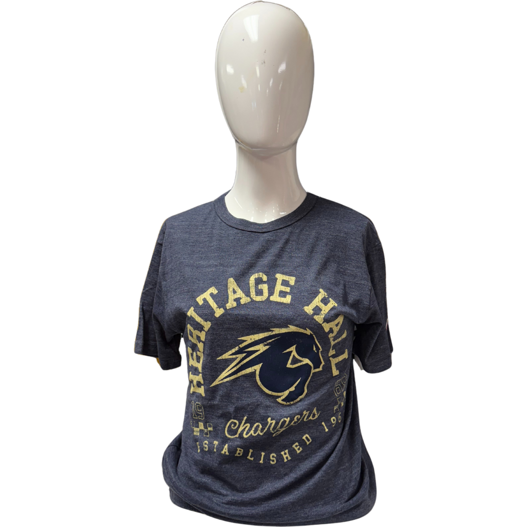 *Women's T-shirt, heather navy, arched Heritage Hall