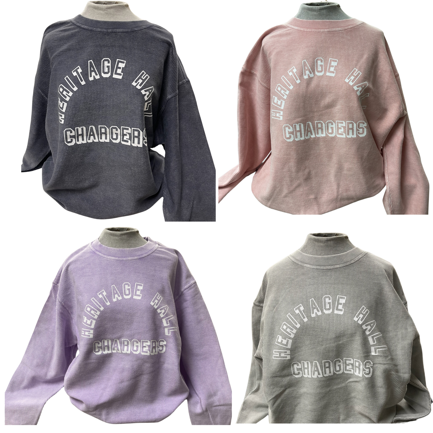 **Women's Chicka-D sweatshirt, ribbed, HER HALL arched CHARGERS white