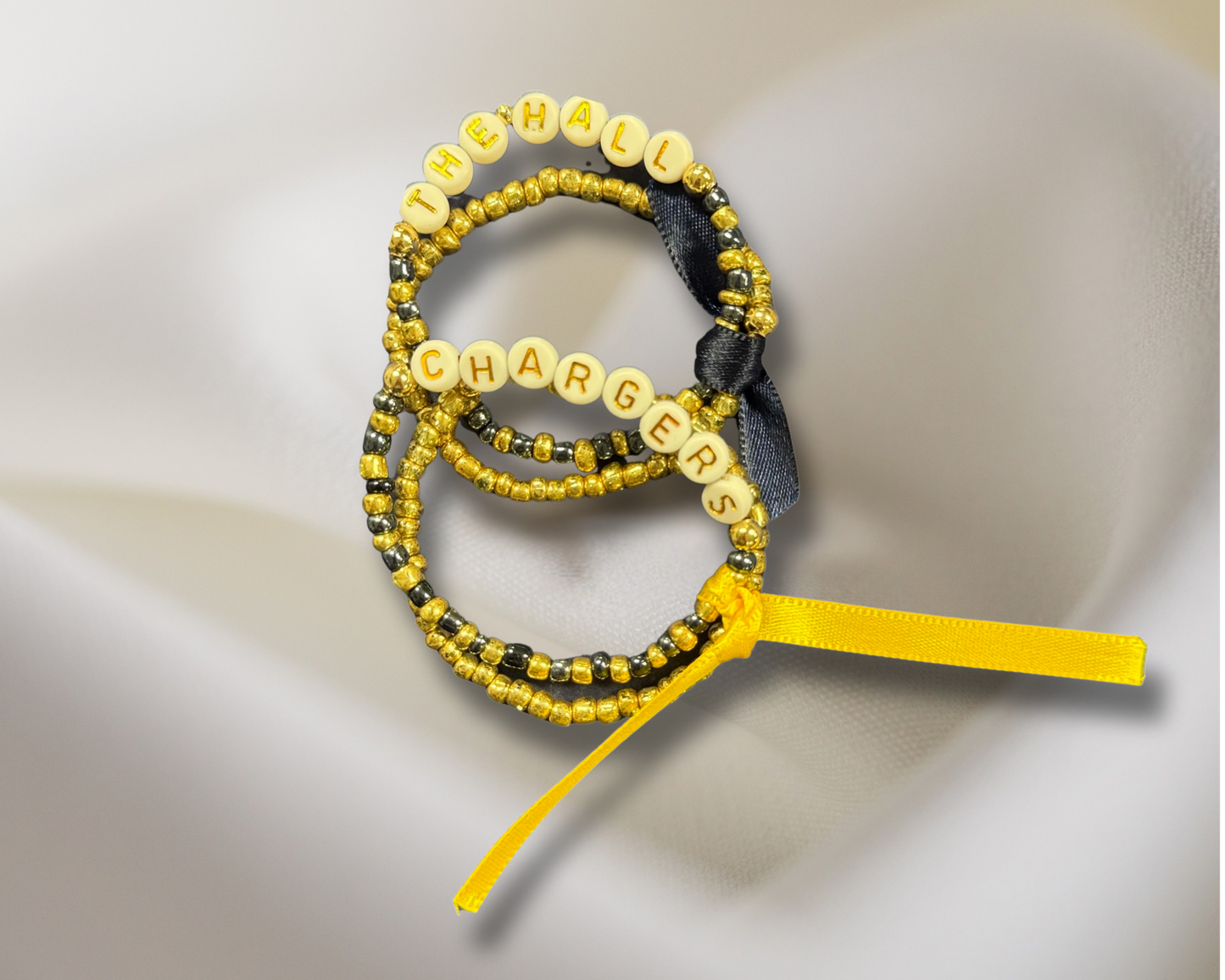 Youth Navy and Gold Bead Bracelet Set