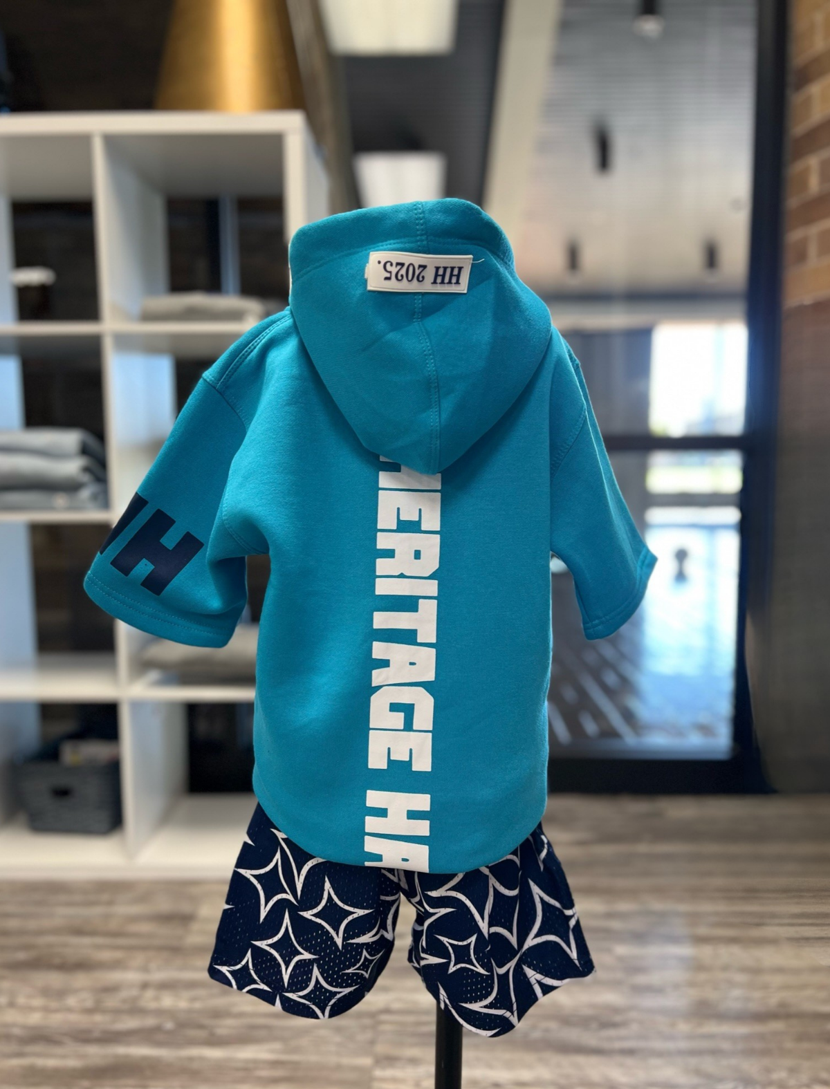 Youth Short Sleeve hoodie, blue, Heritage Hall