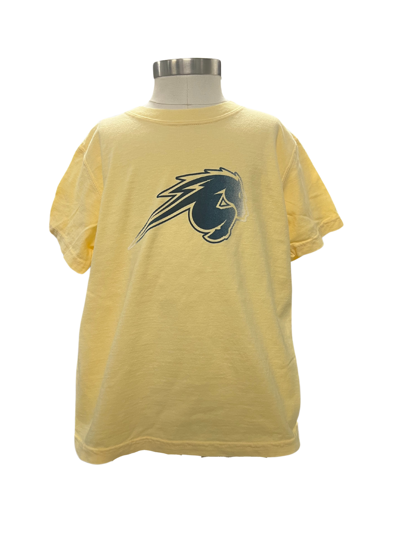 *Youth T-Shirt, yellow, navy distressed horse