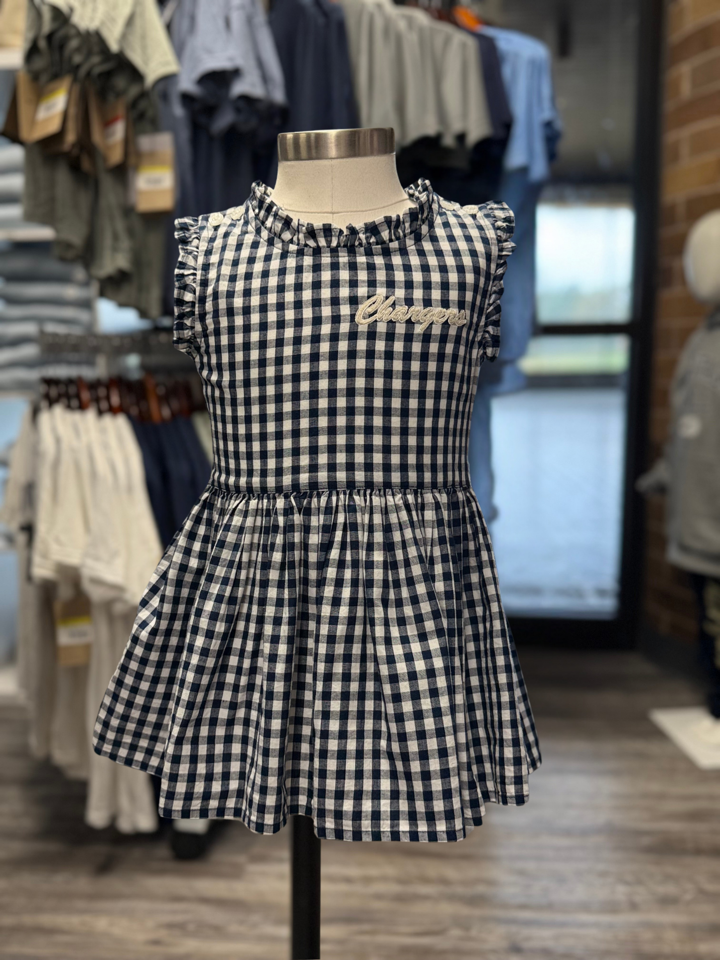 Youth Plaid Dress, Chargers