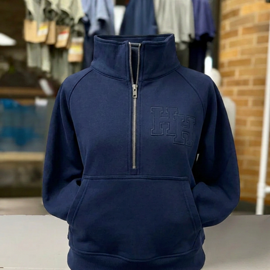 Women's 1/4 Zip, Spirit Collective, navy HH embossed