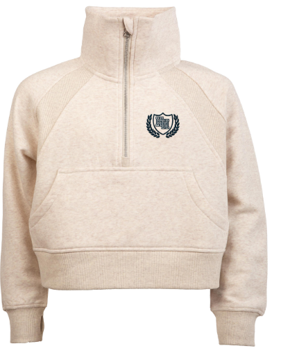 Youth 1/4 Zip, Garb, natural, crest