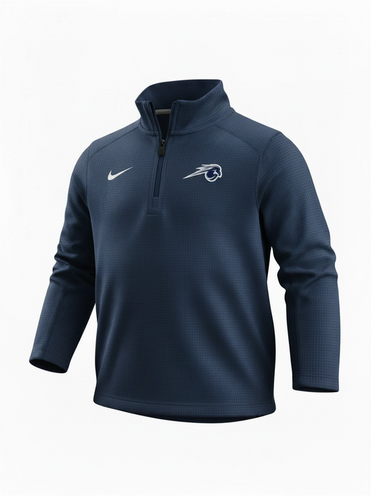 Youth Dri-FIT 1/4 Zip, navy, Charger horse logo