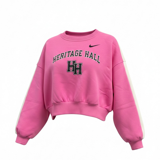 Youth Nike Boxy Crew, playful pink, HHall stacked Hs logo