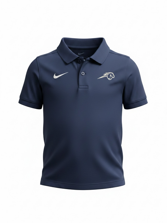Youth Nike Victory Polo, navy, Charger horse logo