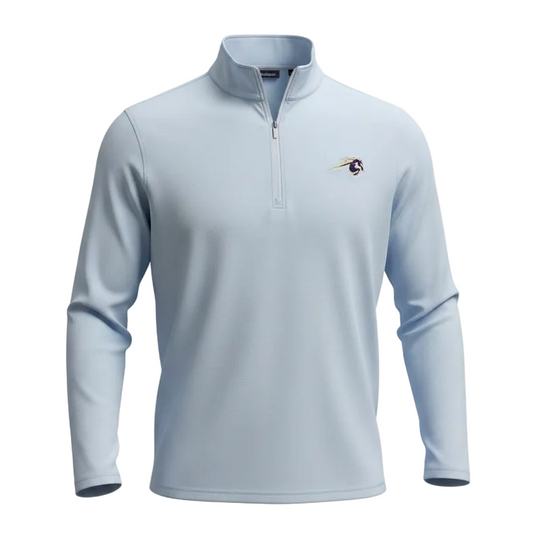 Turtleson Ciro 1/4 Zip, luxe blue heather, horse logo embroidered