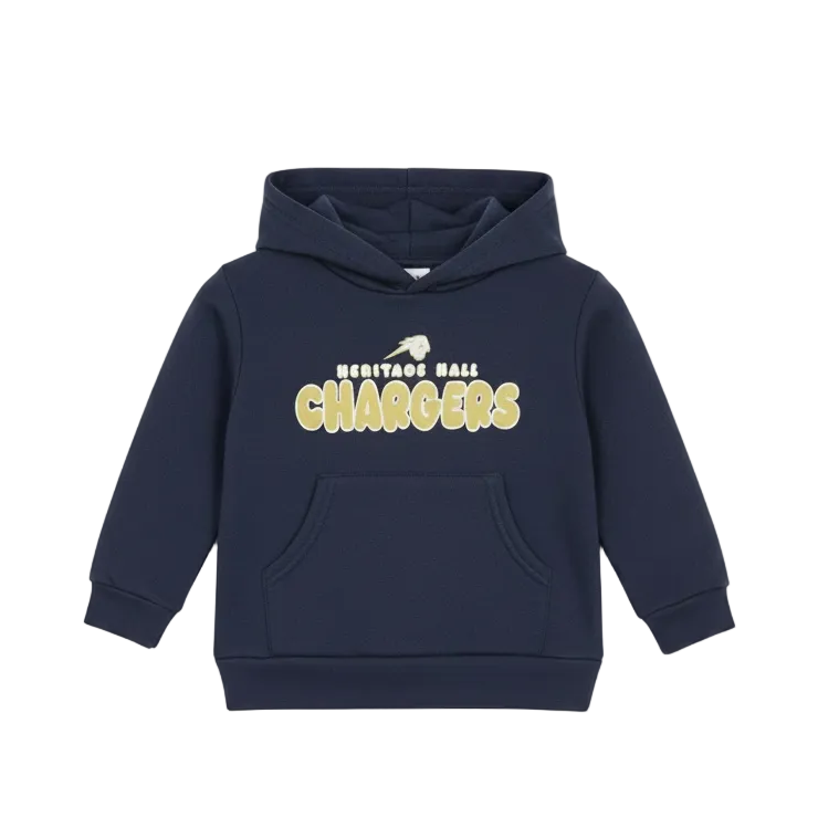 Toddler Hoodie, navy, Hhall Chargers with horse logo