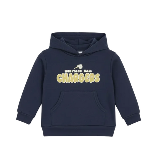 Toddler Hoodie, navy, Hhall Chargers with horse logo