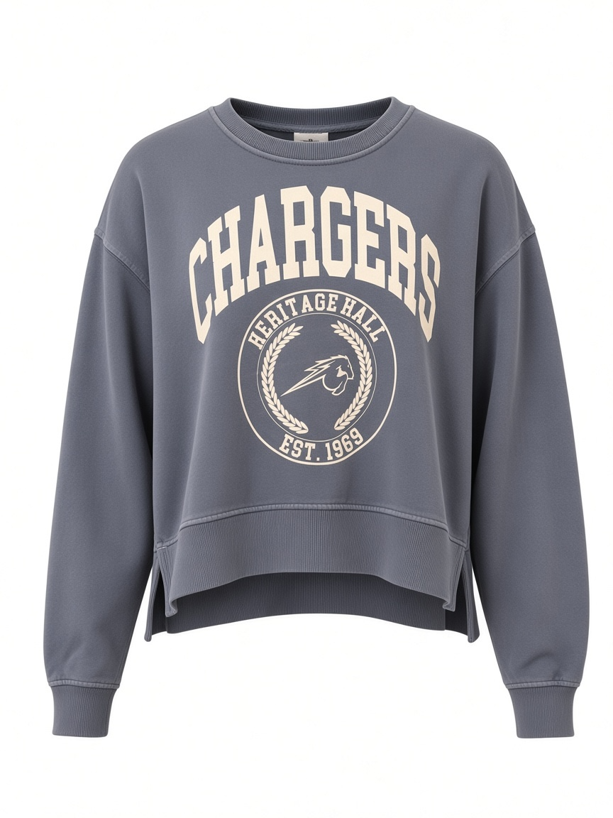 Women's Malibu crew, ocean, CHARGERS laurels with horse