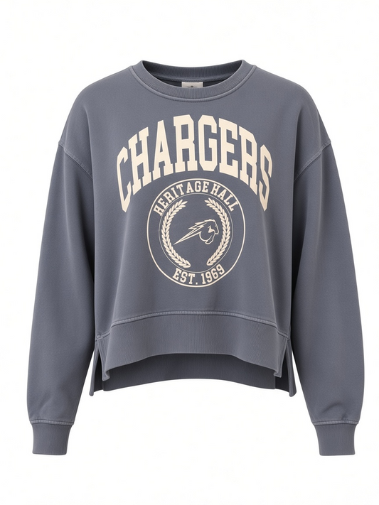 Women's Malibu crew, ocean, CHARGERS laurels with horse