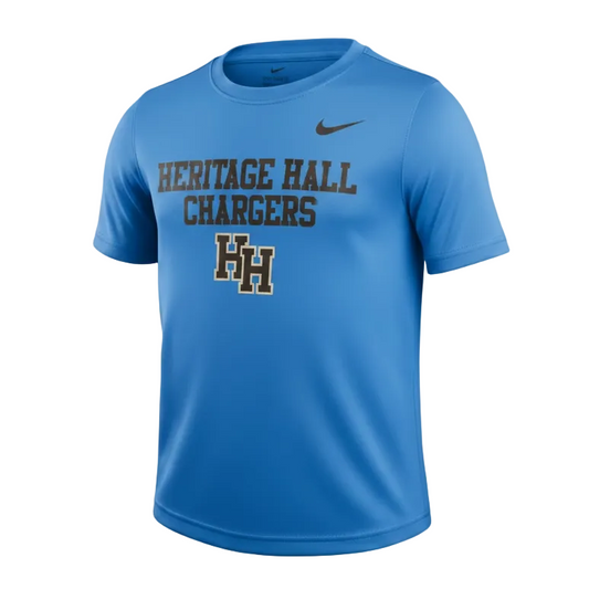 Youth Dri-FIT, valor blue, HHall Chargers stacked Hs