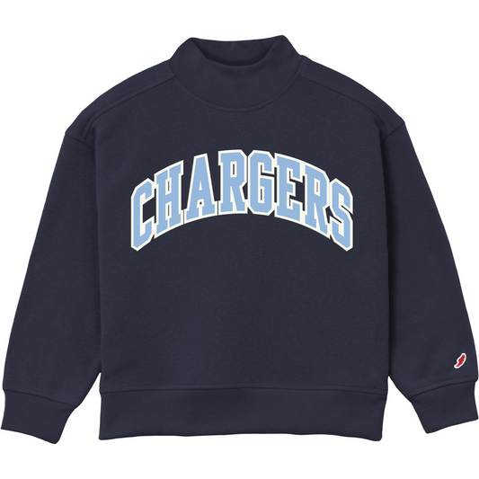 Youth Mockneck Sweatshirt, navy, CHARGERS