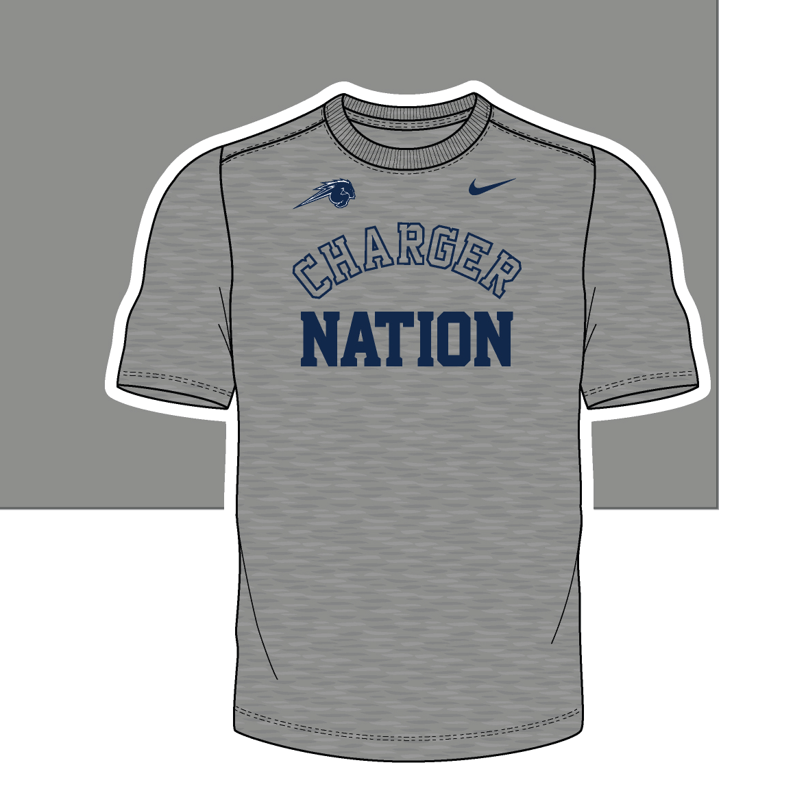 Youth Dri-FIT, grey, Charger Nation