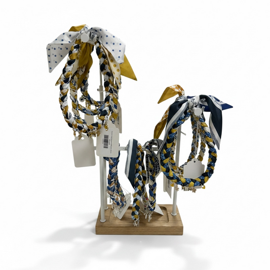 Braided Scarf Necklace with spirit charms