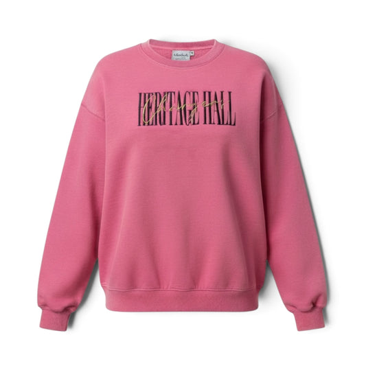 Women's Sweatshirt, chicka-d, bubblegum, HHall script gold Chargers