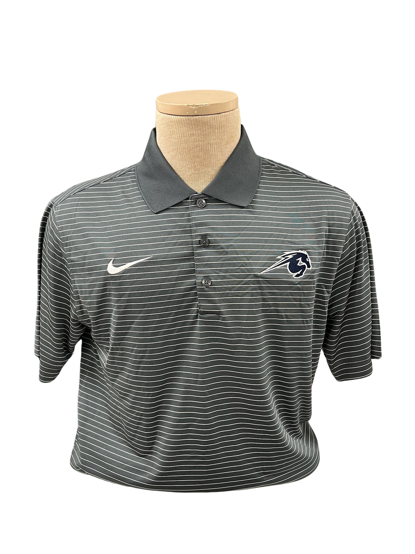 Men's Nike Polo, dark grey/white striped