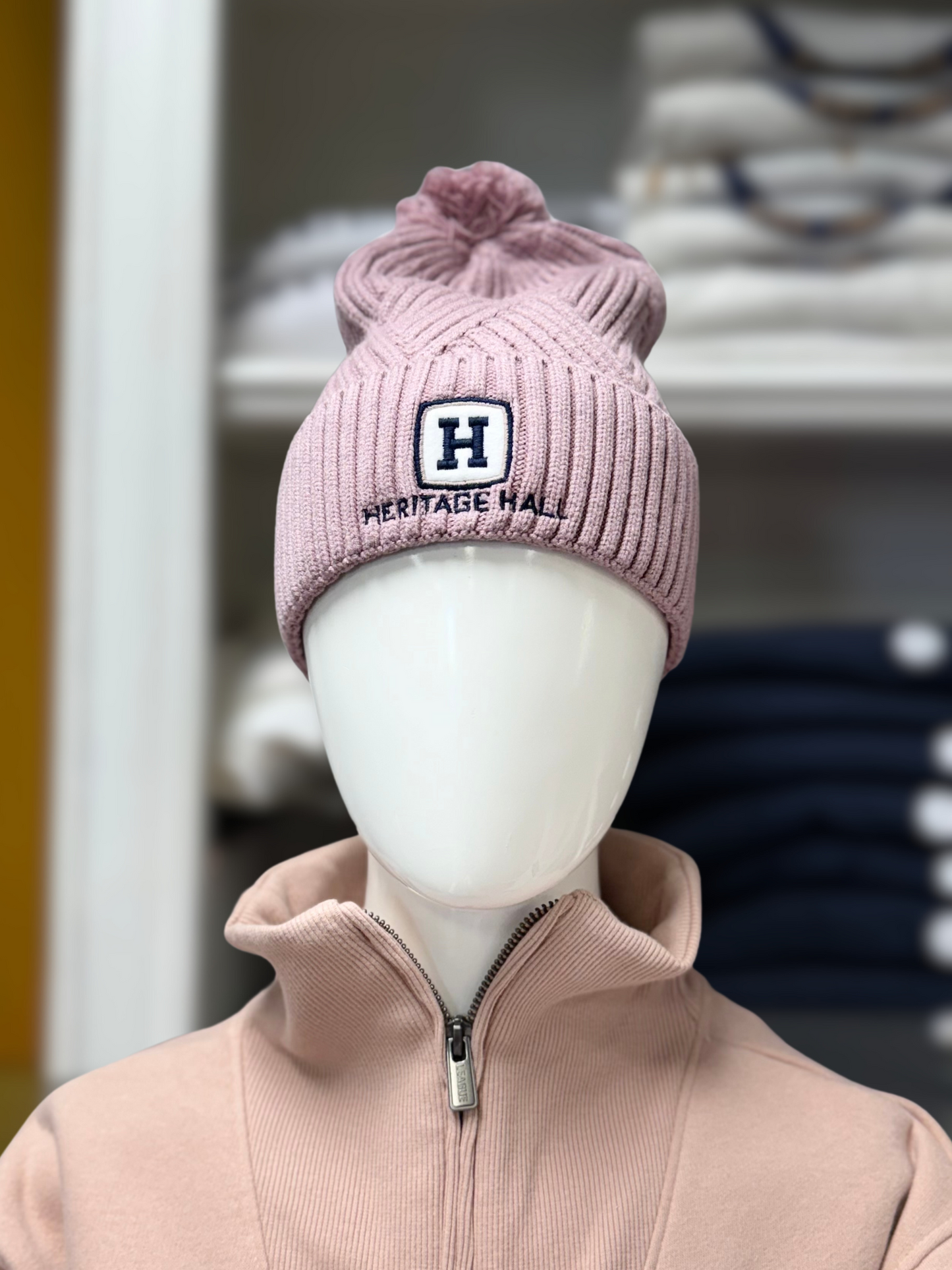Beanie, Dusty Rose, H, Heritage Hall