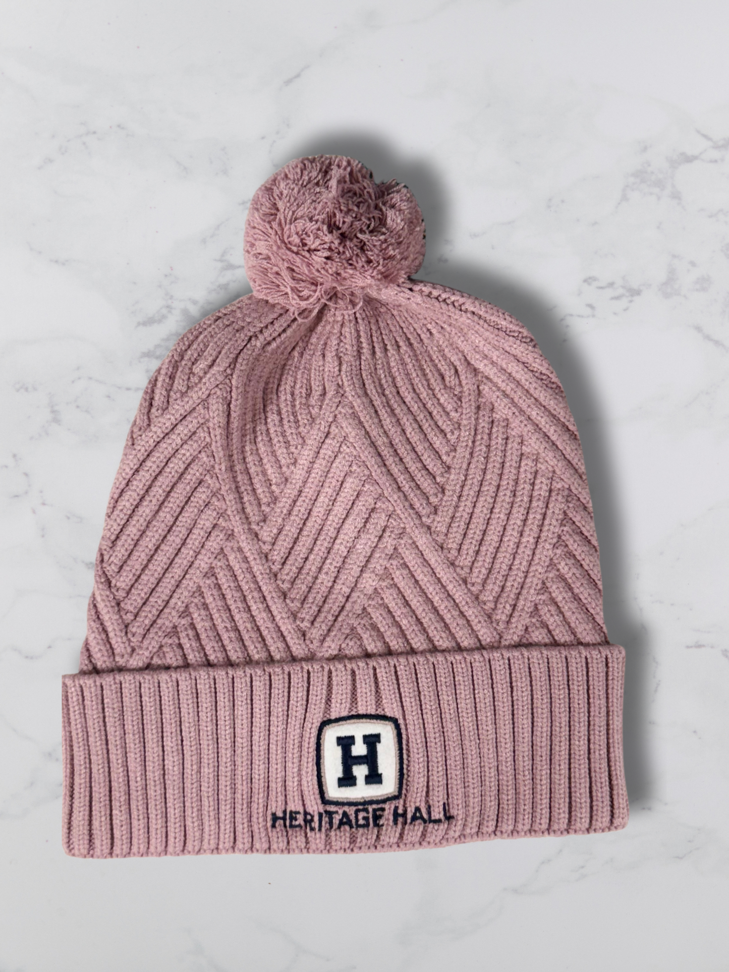 Beanie, Dusty Rose, H, Heritage Hall