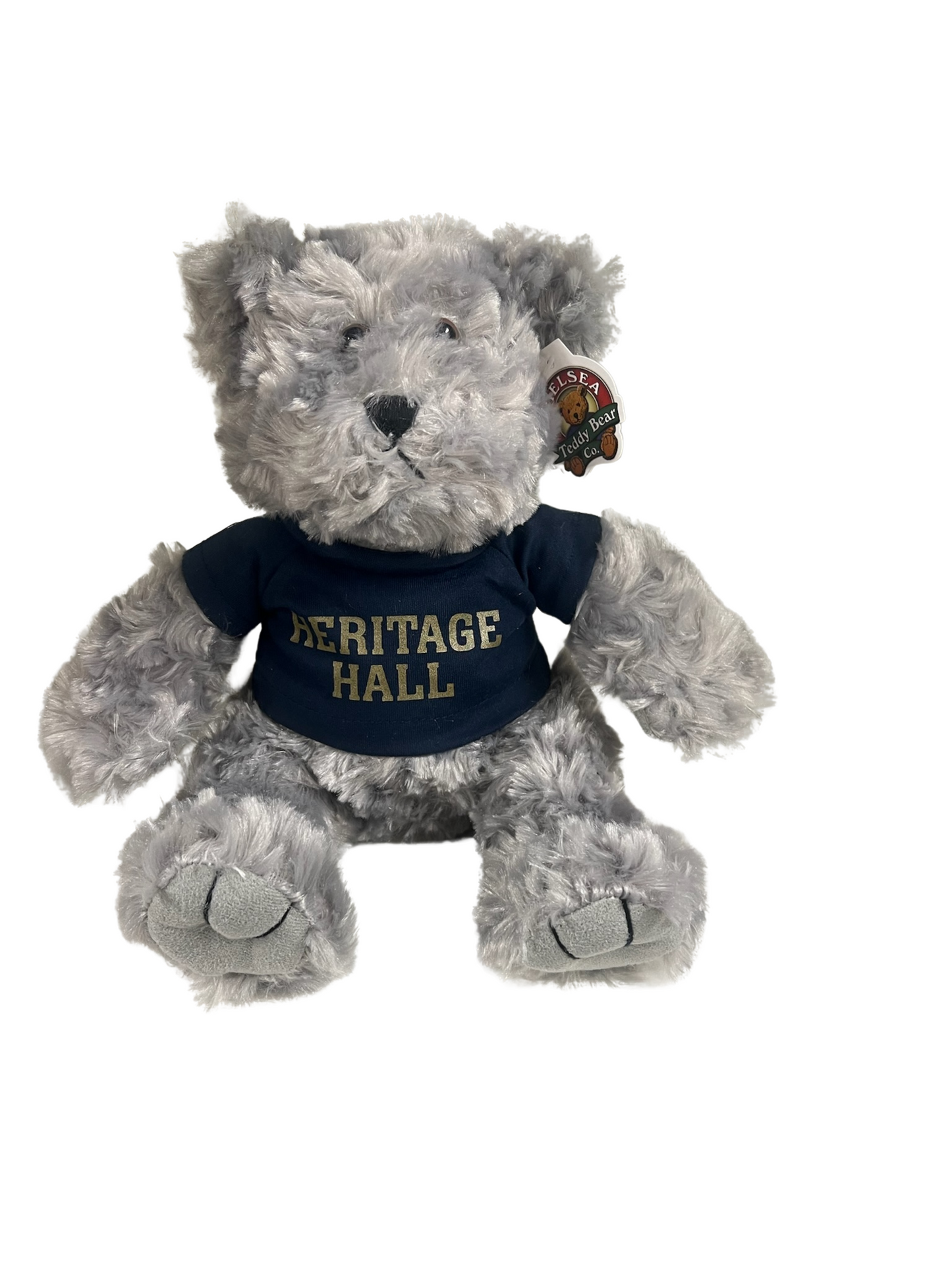 Bear, Gray, Navy tee, gold Heritage Hall