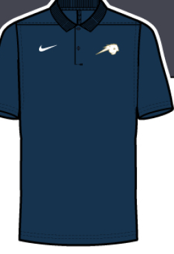 Youth Nike Victory Polo, navy, Charger horse logo
