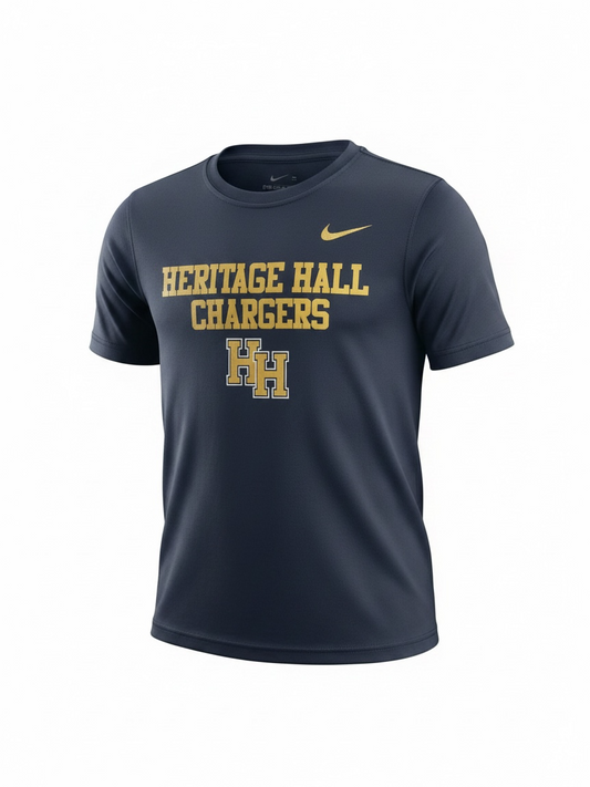 Youth Dri-FIT, navy, HHall Chargers stacked Hs