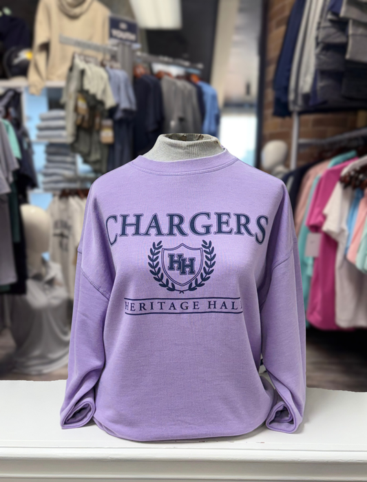 Campus Crew Sweatshirt, lilac, Chargers with Crest