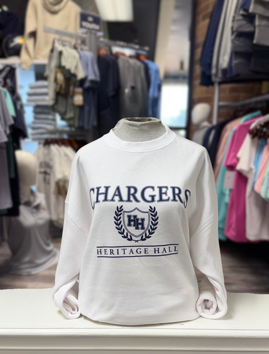 Campus Crew Sweatshirt, white, Chargers with Crest